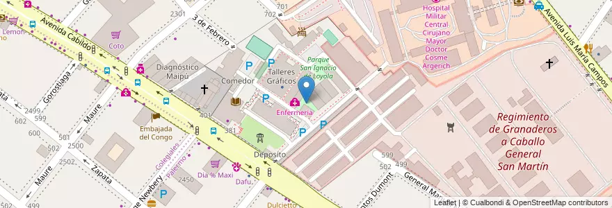 Mapa de ubicacion de Plazoleta Santa Bárbara, Palermo en 阿根廷, Ciudad Autónoma De Buenos Aires, 布宜诺斯艾利斯, Comuna 14.