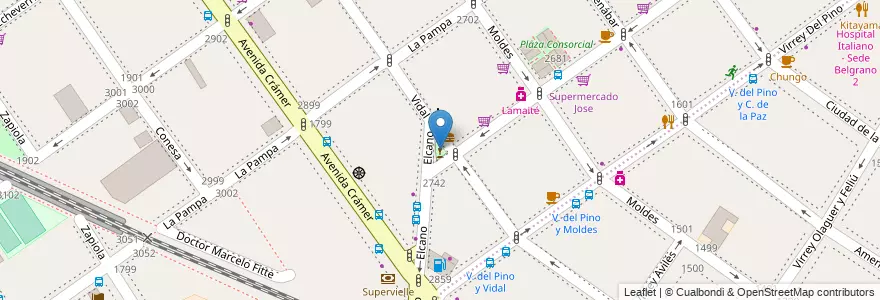 Mapa de ubicacion de Plazoleta Santa María de los Buenos Aires, Belgrano en Arjantin, Ciudad Autónoma De Buenos Aires, Buenos Aires, Comuna 13.