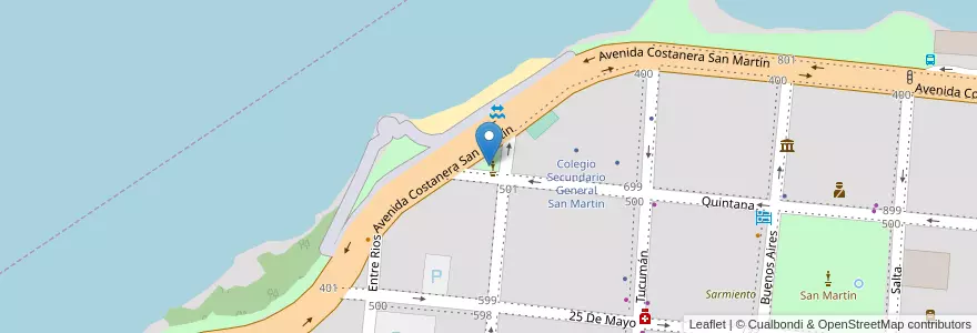 Mapa de ubicacion de Plazoleta Taragui en Arjantin, Corrientes, Departamento Capital, Corrientes.