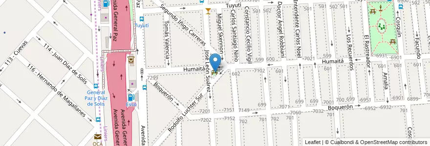 Mapa de ubicacion de Plazoleta Tomás di Taranto, Liniers en Argentina, Ciudad Autónoma De Buenos Aires, Buenos Aires.
