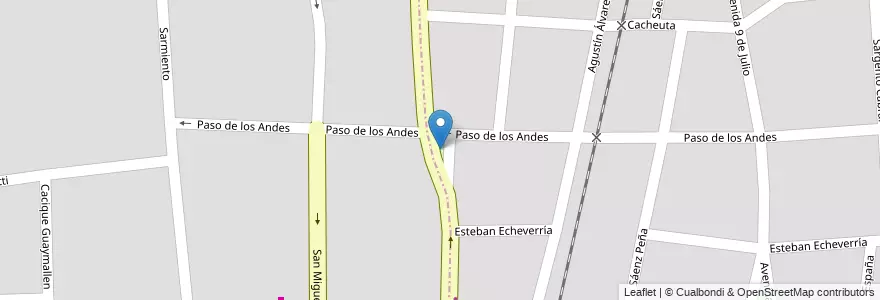 Mapa de ubicacion de Plazoleta Tomaso Policcino en الأرجنتين, تشيلي, Mendoza, Departamento Las Heras.