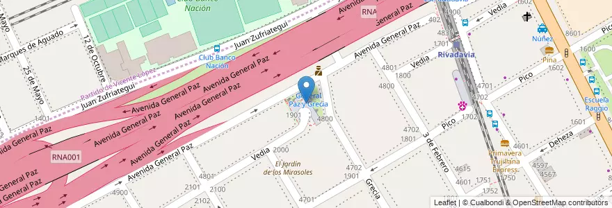 Mapa de ubicacion de Plazoleta Trinidad y Tobago, Nuñez en Argentinië, Ciudad Autónoma De Buenos Aires, Buenos Aires, Comuna 13, Vicente López.