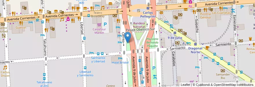 Mapa de ubicacion de Plazoleta Verano Porteño, San Nicolas en アルゼンチン, Ciudad Autónoma De Buenos Aires, Comuna 1, ブエノスアイレス.