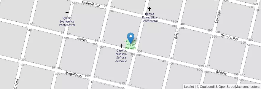 Mapa de ubicacion de Plazoleta Virgen del Valle en Аргентина, Санта-Фе, Departamento General López, Municipio De Rufino.