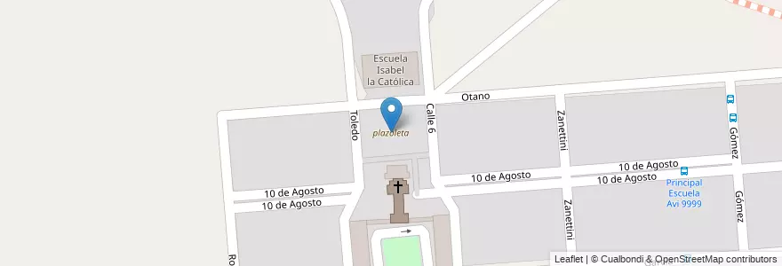 Mapa de ubicacion de plazoleta en Argentinië, Córdoba, Departamento Capital, Pedanía Capital, Córdoba, Municipio De Córdoba.