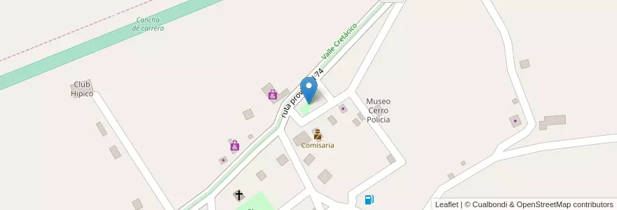 Mapa de ubicacion de Plazoneta en アルゼンチン, チリ, リオネグロ州, Cerro Policía, Departamento El Cuy.