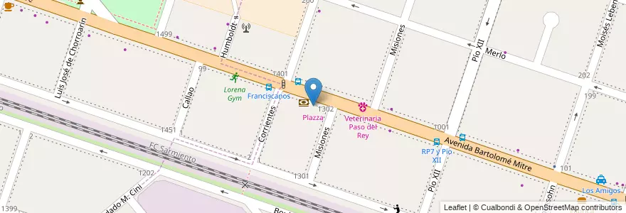 Mapa de ubicacion de Plazza en Argentinië, Buenos Aires, Partido De Moreno, Paso Del Rey.