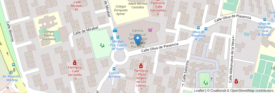 Mapa de ubicacion de Plus Ultra en Espanha, Comunidade De Madrid, Comunidade De Madrid, Área Metropolitana De Madrid Y Corredor Del Henares, Madrid.
