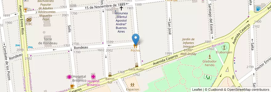 Mapa de ubicacion de Pochis, Constitucion en アルゼンチン, Ciudad Autónoma De Buenos Aires, Comuna 4, Comuna 1, ブエノスアイレス.