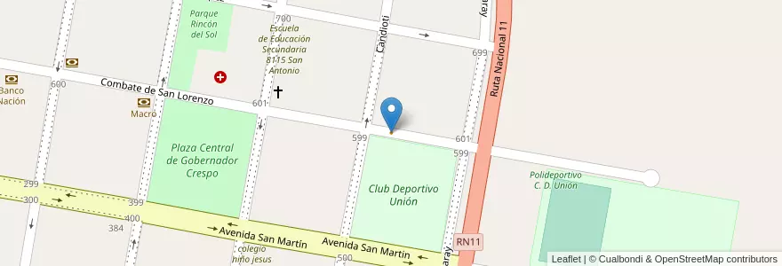 Mapa de ubicacion de Pocho´s en Argentine, Santa Fe, Departamento San Justo, Municipio De Gobernador Crespo.