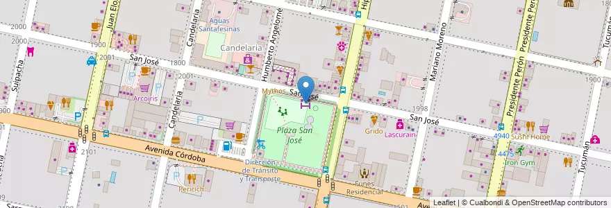 Mapa de ubicacion de Pochoclera en الأرجنتين, سانتا في, Departamento Rosario, Municipio De Funes, Funes.
