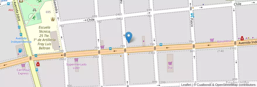 Mapa de ubicacion de Podio., Balvanera en Argentinien, Ciudad Autónoma De Buenos Aires, Comuna 3, Buenos Aires.