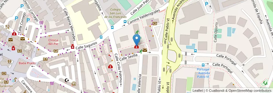 Mapa de ubicacion de PodoClinic en スペイン, マドリード州, Comunidad De Madrid, Área Metropolitana De Madrid Y Corredor Del Henares, Pozuelo De Alarcón.