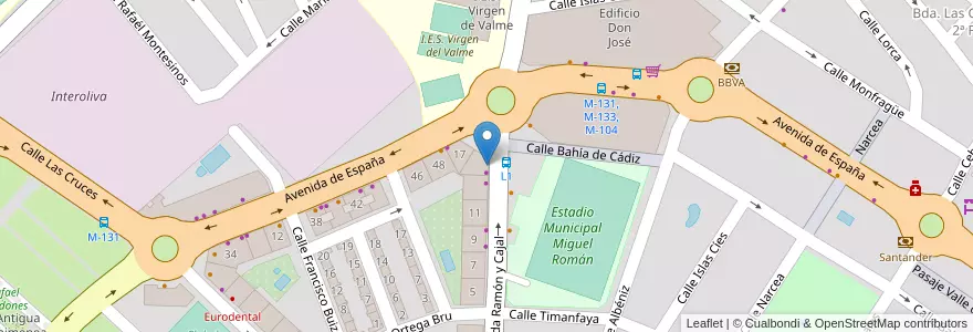Mapa de ubicacion de Podóloga Reyes Castro en 西班牙, 安达鲁西亚, Sevilla, Dos Hermanas.