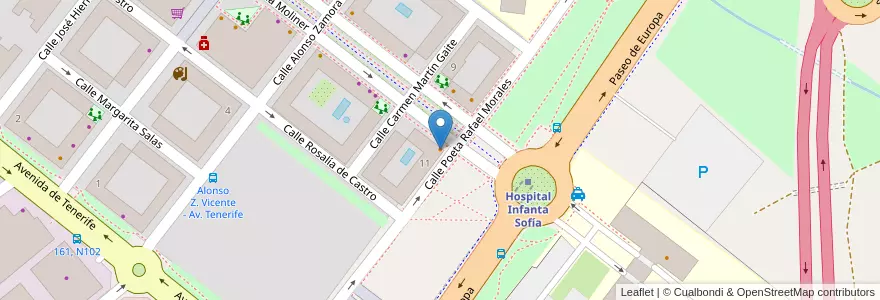 Mapa de ubicacion de Poem en إسبانيا, منطقة مدريد, منطقة مدريد, Área Metropolitana De Madrid Y Corredor Del Henares, San Sebastián De Los Reyes.