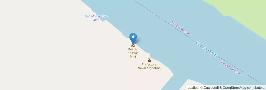 Mapa de ubicacion de Poilcia de Islas Mini en Arjantin, Buenos Aires, Segunda Sección, Partido De San Fernando.
