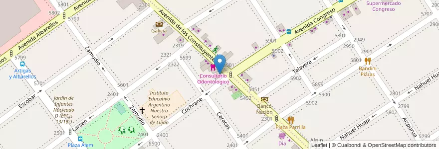 Mapa de ubicacion de Poisson Farmacia, Villa Pueyrredon en アルゼンチン, Ciudad Autónoma De Buenos Aires, Comuna 12, ブエノスアイレス.