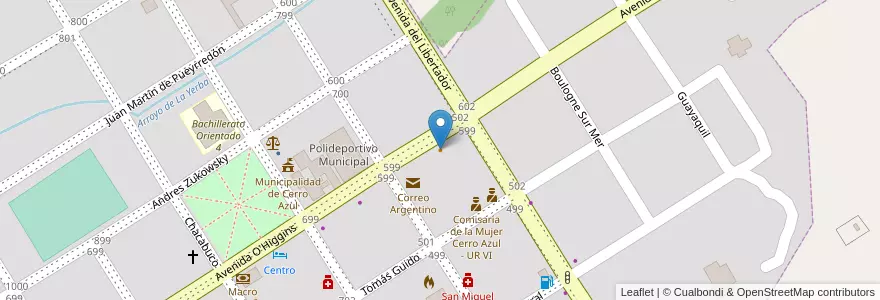 Mapa de ubicacion de Polaris en Arjantin, Misiones, Departamento Leandro N. Alem, Municipio De Cerro Azul, Cerro Azul.