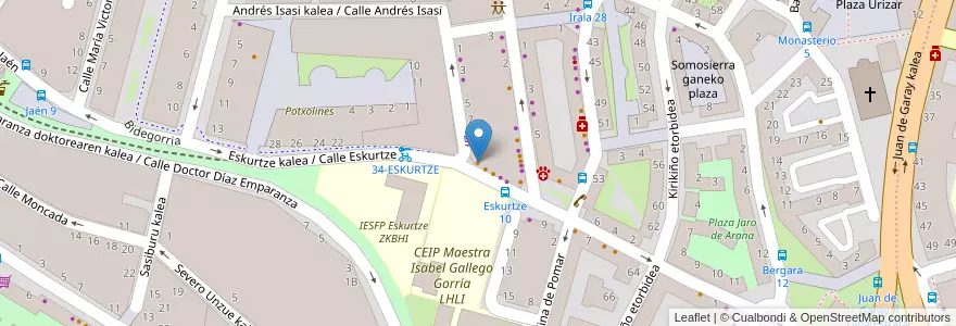 Mapa de ubicacion de Poli bar en España, Euskadi, Bizkaia, Bilboaldea, Bilbao.