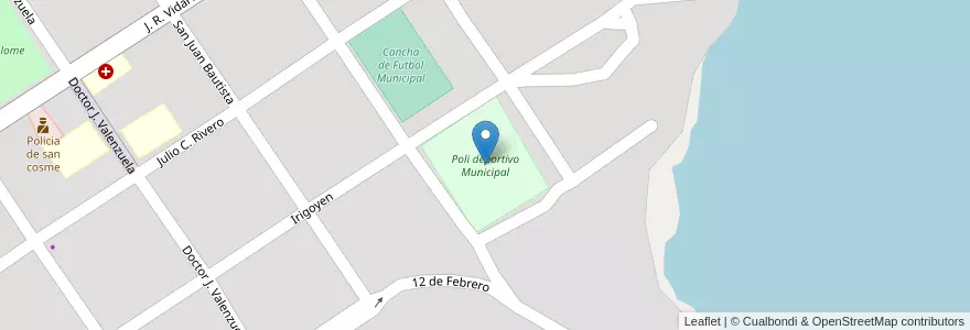 Mapa de ubicacion de Poli deportivo Municipal en Argentina, Corrientes, Departamento San Cosme, Municipio De San Cosme.
