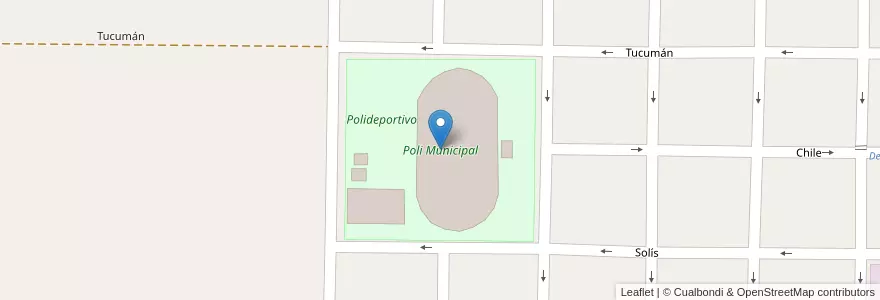 Mapa de ubicacion de Poli Municipal en Argentina, Wilayah Entre Ríos, Departamento Villaguay, Distrito Lucas Al Sud, Villaguay.