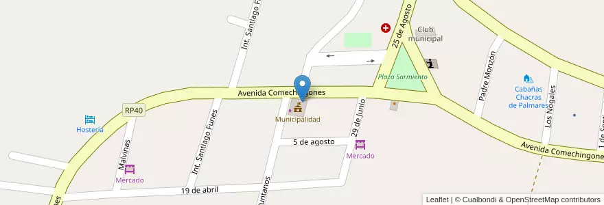 Mapa de ubicacion de Policía en Arjantin, San Luis, Chacabuco, Comisión Municipal De Papagayos.