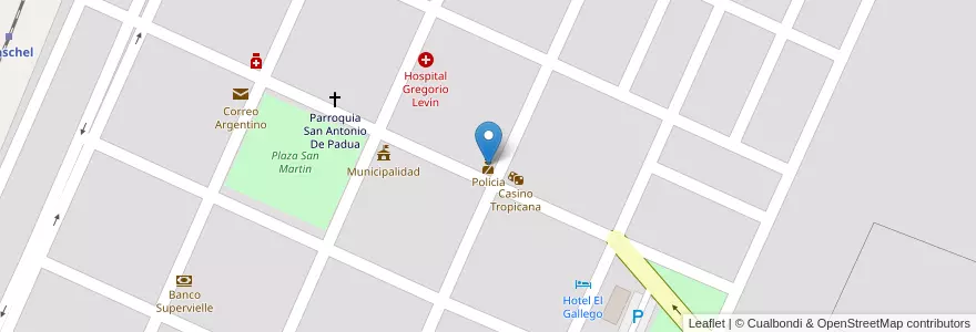 Mapa de ubicacion de Policia en الأرجنتين, San Luis, Chacabuco, Municipio De Naschel.