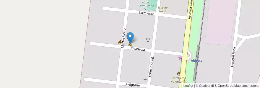 Mapa de ubicacion de Policía en Arjantin, Buenos Aires, Partido De Monte, Abbott.