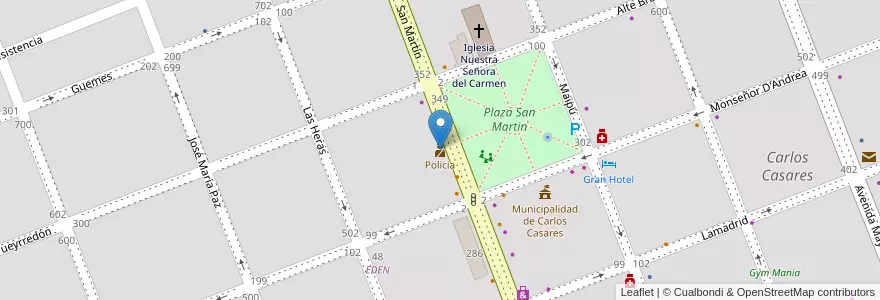 Mapa de ubicacion de Policia en Argentina, Provincia Di Buenos Aires, Partido De Carlos Casares, Carlos Casares.