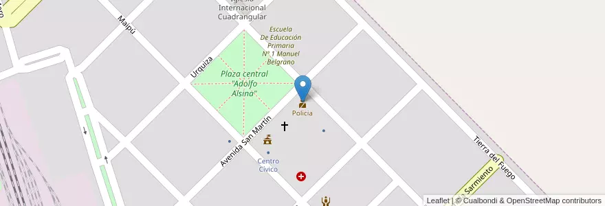 Mapa de ubicacion de Policia en アルゼンチン, ブエノスアイレス州, Partido De Saavedra, Saavedra.