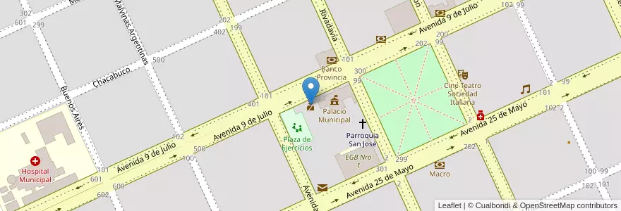Mapa de ubicacion de Policía en الأرجنتين, بوينس آيرس, Partido De Salliqueló.