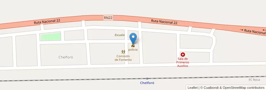 Mapa de ubicacion de policia en الأرجنتين, ريو نيغرو, Departamento Avellaneda.