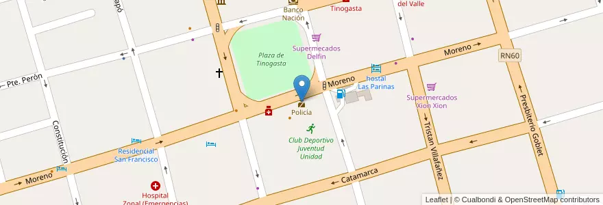 Mapa de ubicacion de Policía en Argentine, Catamarca, Departamento Tinogasta, Municipio De Tinogasta, Tinogasta.