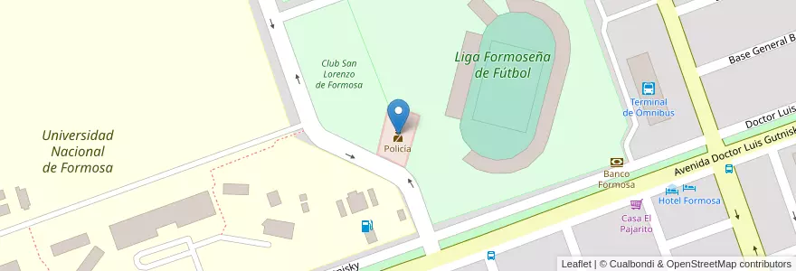 Mapa de ubicacion de Policía en アルゼンチン, フォルモサ州, Departamento Formosa, Municipio De Formosa, Formosa.