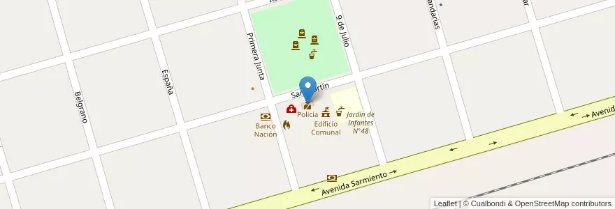 Mapa de ubicacion de Policia en الأرجنتين, سانتا في, Departamento Constitución, Municipio De Santa Teresa, Santa Teresa.