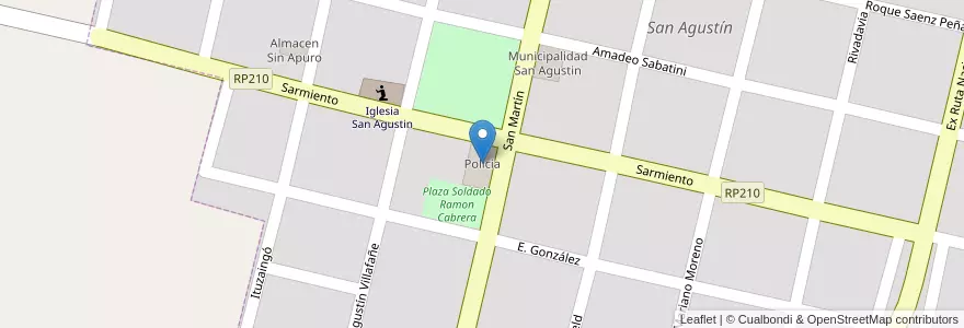 Mapa de ubicacion de Policia en الأرجنتين, Córdoba, Departamento Calamuchita, Municipio De San Agustín, Pedanía Molinos, San Agustín.