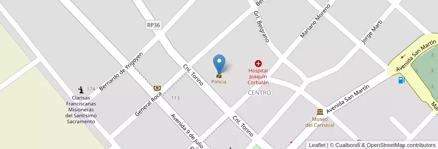 Mapa de ubicacion de Policía en Аргентина, Сальта, Rosario De Lerma, Municipio De Rosario De Lerma, Rosario De Lerma.