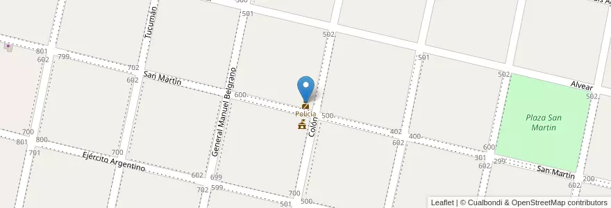 Mapa de ubicacion de Policía en 阿根廷, Corrientes, Departamento Goya, Municipio De Goya.