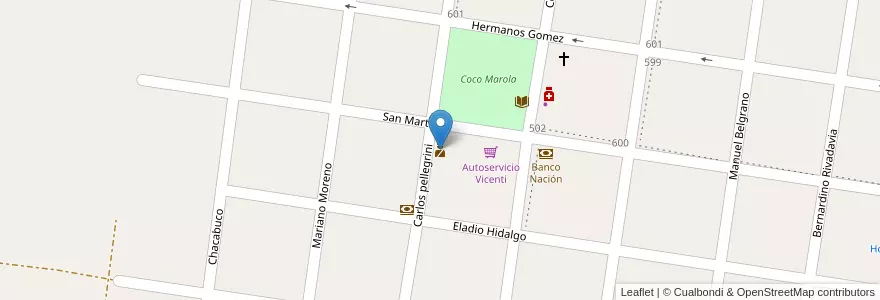 Mapa de ubicacion de Policía en الأرجنتين, Corrientes, Departamento General Alvear, Municipio De Alvear.