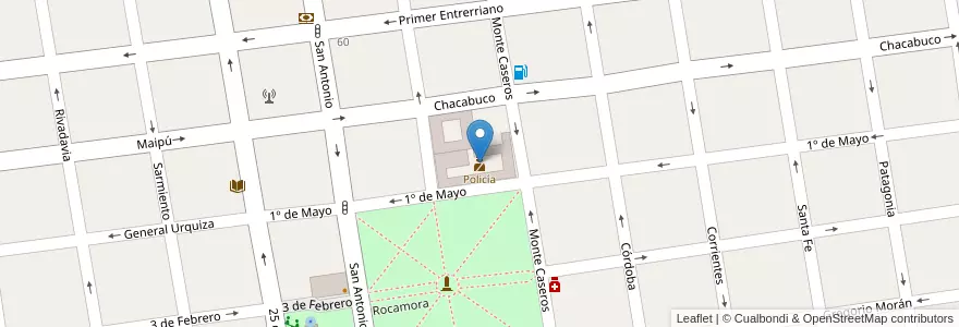 Mapa de ubicacion de Policía en 아르헨티나, 엔트레리오스주, Departamento Gualeguay, Distrito Cuchilla, Gualeguay.