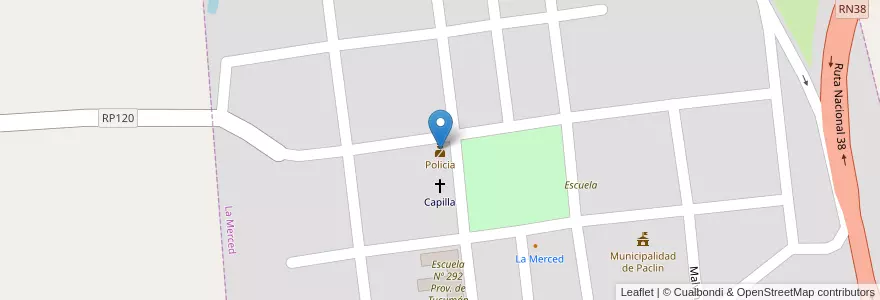 Mapa de ubicacion de Policia en الأرجنتين, Catamarca, Departamento Paclín, Municipio De Paclín, La Merced.
