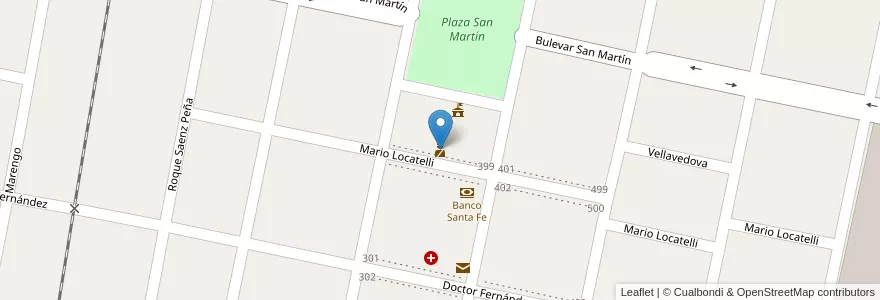 Mapa de ubicacion de Policía en Argentine, Santa Fe, Departamento San Cristóbal, Municipio De Suardi.