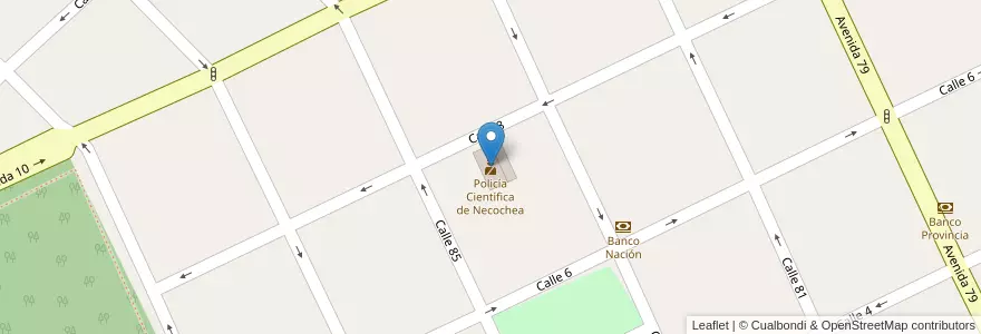 Mapa de ubicacion de Policía Científica de Necochea en آرژانتین, استان بوئنوس آیرس, Partido De Necochea, Necochea.