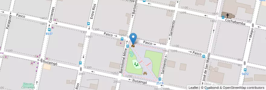 Mapa de ubicacion de Policía Comunitaria Abasto en Аргентина, Санта-Фе, Departamento Rosario, Municipio De Rosario, Росарио.