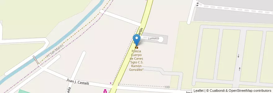 Mapa de ubicacion de Policia Cuerpo de Canes "Sgto C.S. Ramón González" en アルゼンチン, チリ, メンドーサ州, Departamento Luján De Cuyo, Luján De Cuyo, Distrito Mayor Drummond.