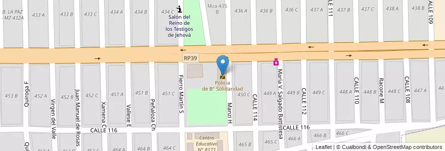 Mapa de ubicacion de Policia de B° Solidaridad en アルゼンチン, サルタ州, Capital, Municipio De Salta, Salta.