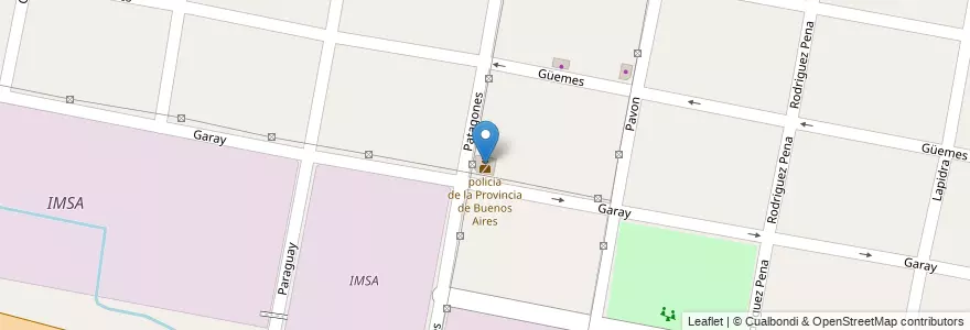Mapa de ubicacion de policia de la Provincia de Buenos Aires en 아르헨티나, 부에노스아이레스주, Partido De Merlo, Merlo.