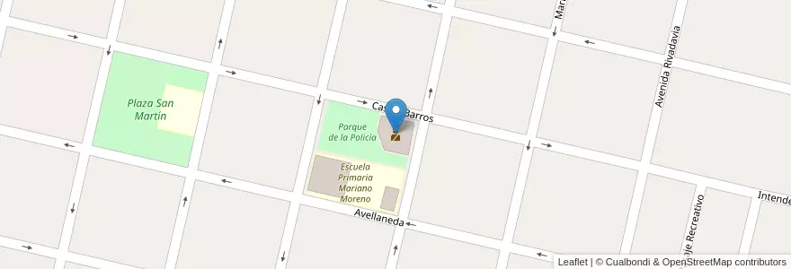 Mapa de ubicacion de Policia de la Provincia de Cordoba en آرژانتین, Córdoba, Departamento Unión, Pedanía Ascasubi, Municipio De Laborde.