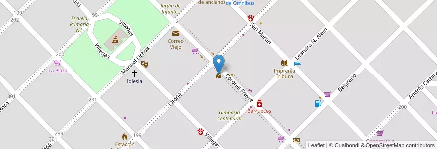 Mapa de ubicacion de Policia Departamental en Arjantin, Buenos Aires, Partido De Guaminí, Guaminí.