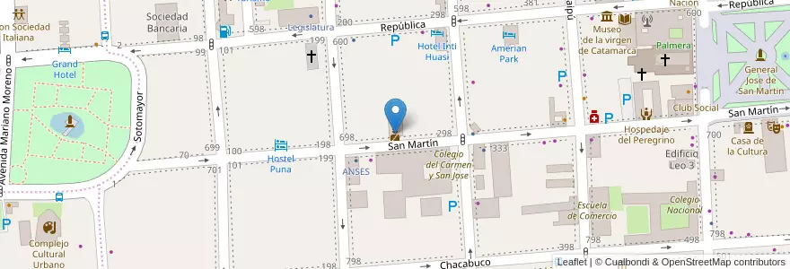 Mapa de ubicacion de Policia Federal en Argentinien, Catamarca, Departamento Capital, Municipio De San Fernando Del Valle De Catamarca, San Fernando Del Valle De Catamarca.
